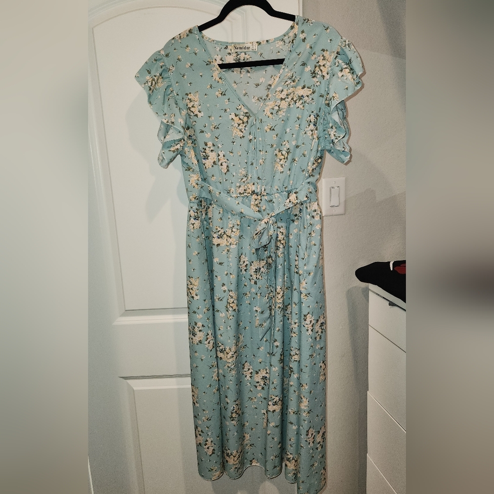 Floral Blue Dress